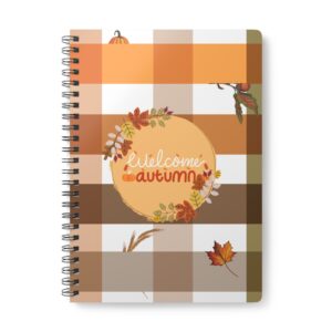 Autumn Themed Wirobound Notebook, Fall Journal, Seasonal Planner, Back to School Supplies, Gifts for Writers, Cozy Stationery