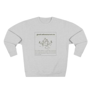 Adventurer's Unisex Crewneck Sweatshirt - Cozy Graphic Pullover for Outdoor Lovers, Gift for Hikers, Travel Enthusiasts, Camping