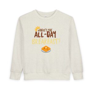 All-Day Breakfast Toddler Sweatshirt, Cute Kids Apparel, Funny Toddler Shirt, Kids Gift, Birthday Clothing, Everyday Wear, Pancake Outfit