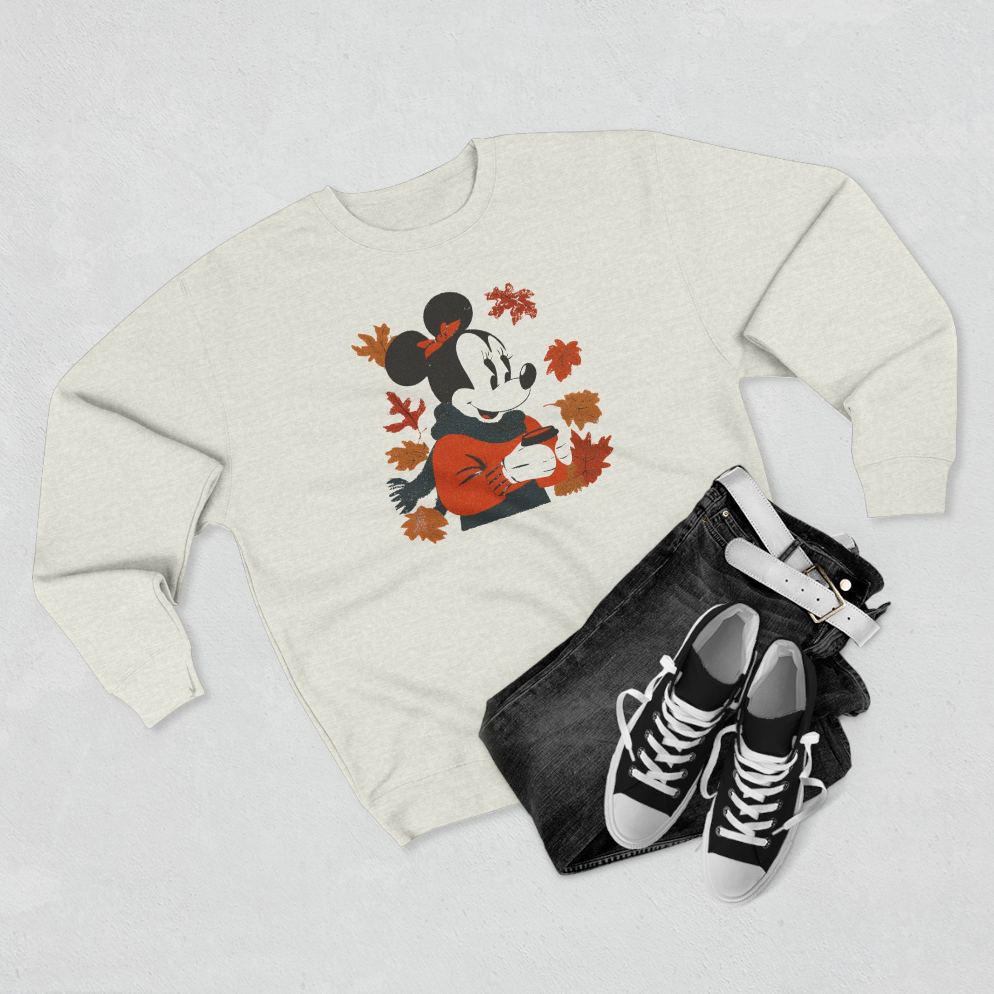 Autumn Minnie Mouse Sweatshirt - Cozy Unisex Crewneck, Fall Fashion, Gift for Disney Fans, Halloween Sweater, Cute Layering Piece - Image 3