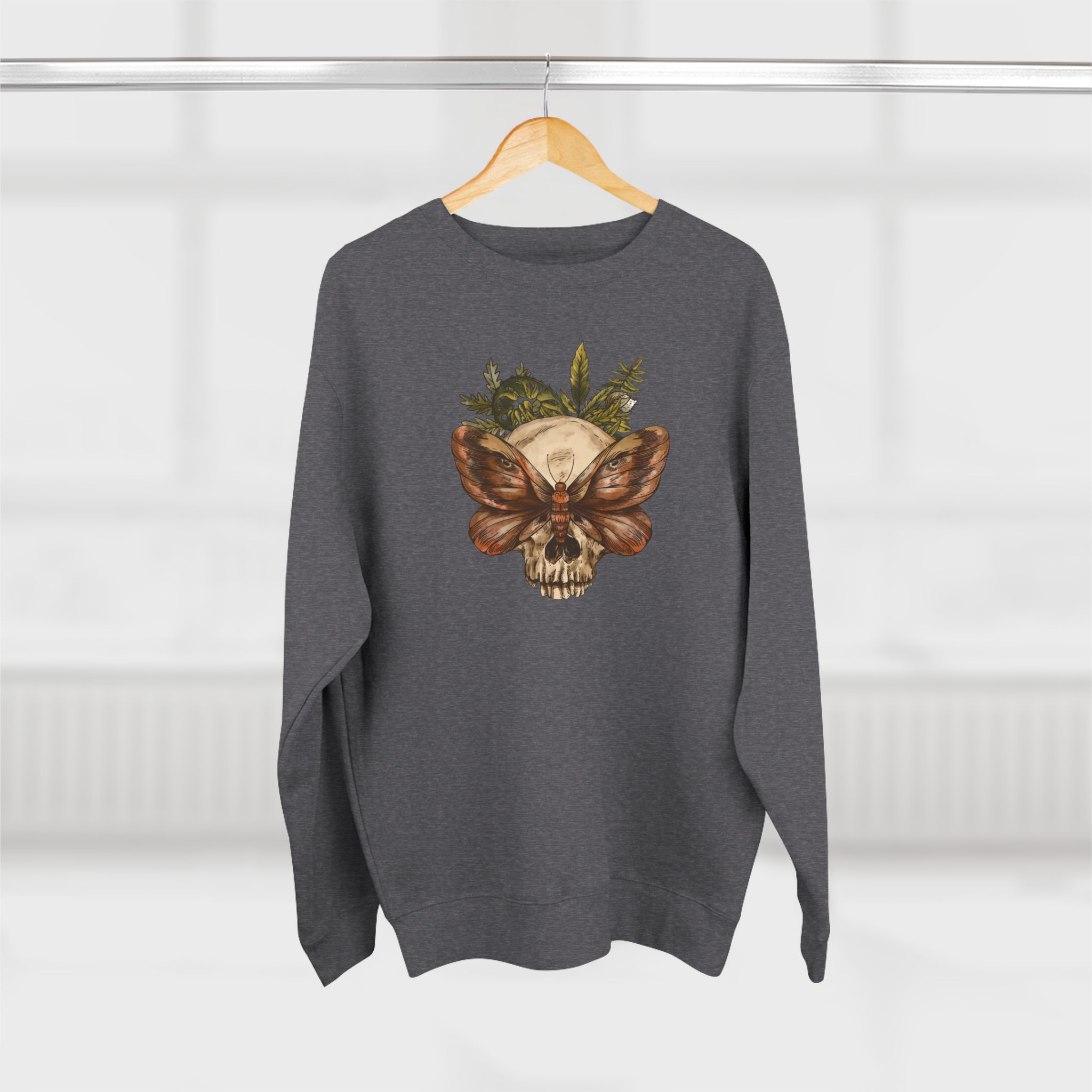 Streetwear Gothic Butterfly Skull Sweatshirt | Unisex Crewneck | Gothic Aesthetic | Perfect for Halloween, Casual Wear, Gifts - Image 8