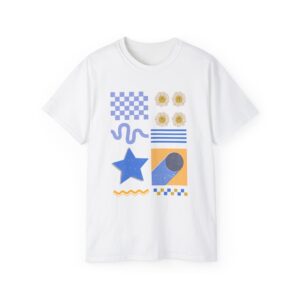Colorful Geometric Unisex Tee, Vibrant Graphic T-Shirt for Casual Outings, Perfect for Summer Parties and Gifting, Unique Art Tee