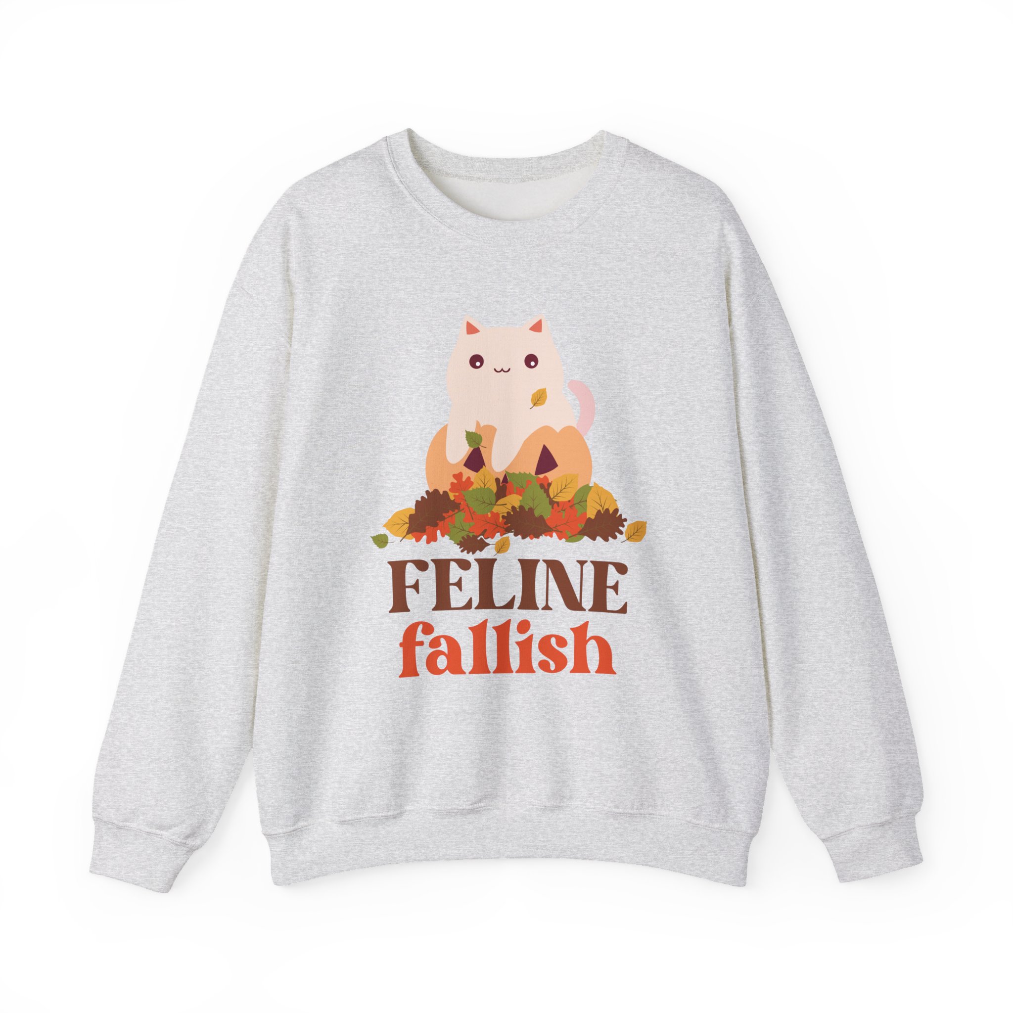 Feline Fall Sweatshirt | Cozy Cat Crewneck, Autumn Sweatshirt, Cute Cat Lover Gift, Fall Fashion, Holiday Apparel