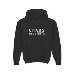 Chaos Mode Youth Hoodie - Fun Gift for Kids, Stylish Sweatshirt, Cool Streetwear, Gift for Birthdays, Energy Booster Wear