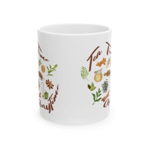 Tea Time Ceramic Mug - Cozy Drinkware for Tea Lovers, Perfect Gift for Birthdays or Housewarming, 11oz or 15oz Options