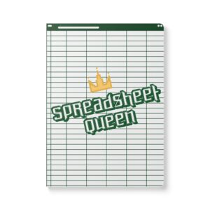 Spreadsheet Queen Journal - Softcover Notepad for Organizing, Excel Users, Gift for Students, Office Supplies, Planner, Note-Taking