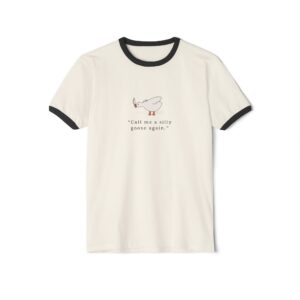 Silly Goose Graphic Ringer Tee for Fun Casual Gift for Women