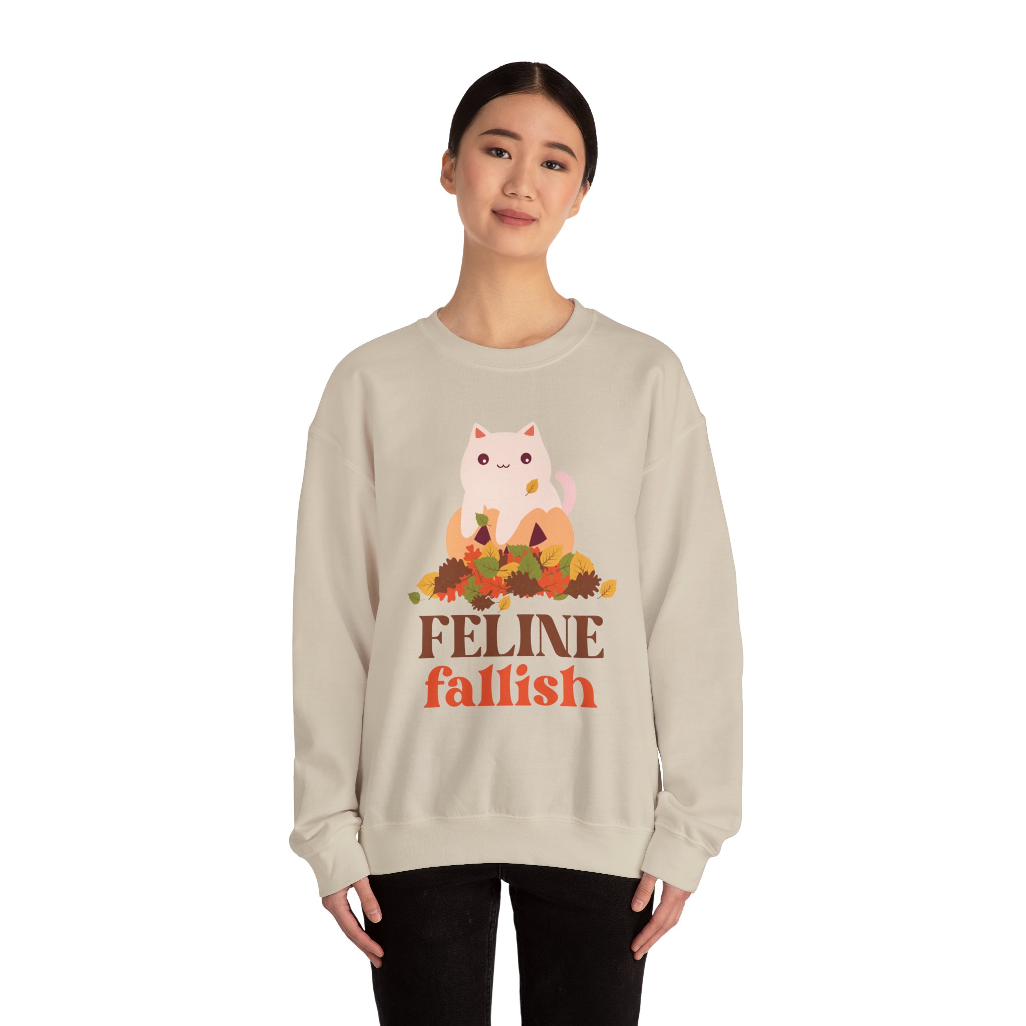 Feline Fall Sweatshirt | Cozy Cat Crewneck, Autumn Sweatshirt, Cute Cat Lover Gift, Fall Fashion, Holiday Apparel - Image 8