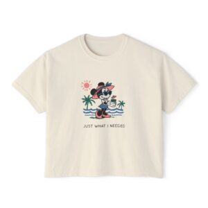 Tropical Graphic Tee, Women's Boxy Tee, Casual Summer Shirt, Vacation Outfit, Fun Gift Idea, Beach Vibes, Retro Design