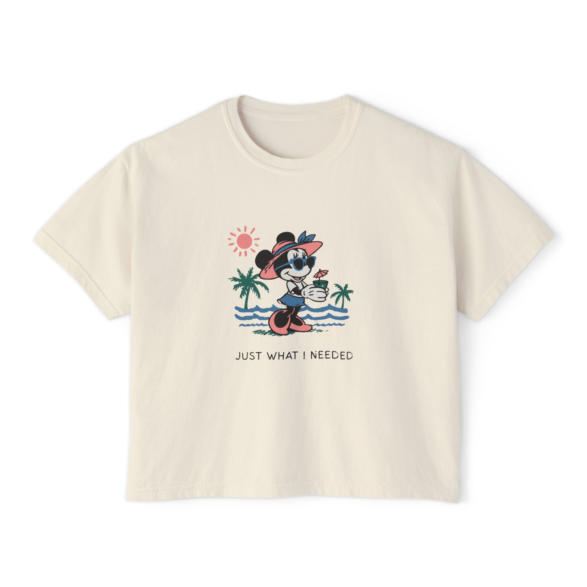 Tropical Graphic Tee, Women's Boxy Tee, Casual Summer Shirt, Vacation Outfit, Fun Gift Idea, Beach Vibes, Retro Design