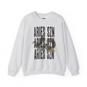 Unisex Aries SZN Crewneck Sweatshirt | Zodiac Apparel, Aries Gifts, Horoscope Sweater, Astrology Fashion, Birthday Gift