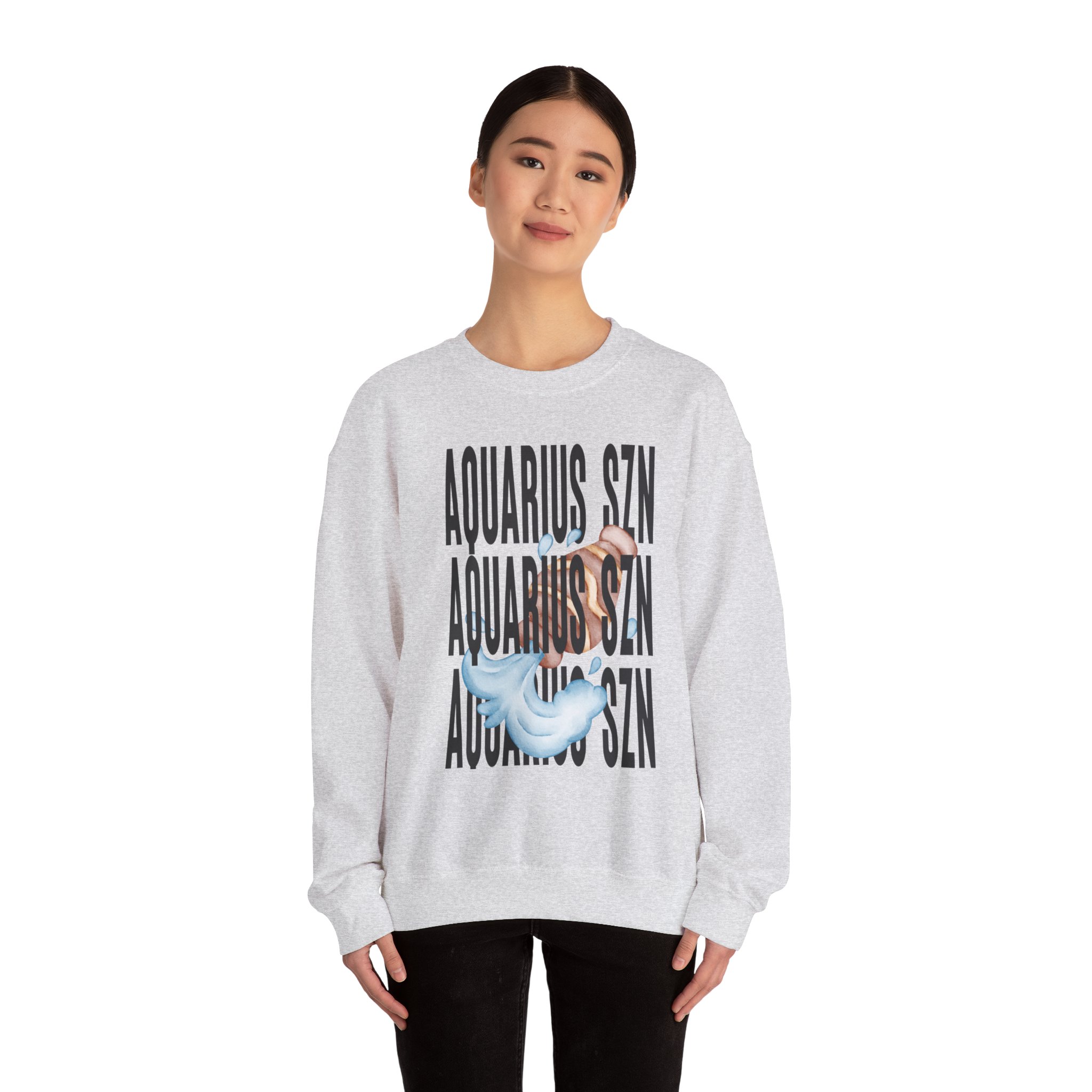 Aquarius SZN Crewneck Sweatshirt | Unisex Sweater, Astrology Gift, Zodiac Apparel, Cozy Fashion, Horoscope Sweatshirt - Image 4